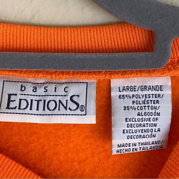 Basic Editions Womens Pullover Sweatshirt Large Orange Pumpkin Halloween Vintage - Picture 3 of 6